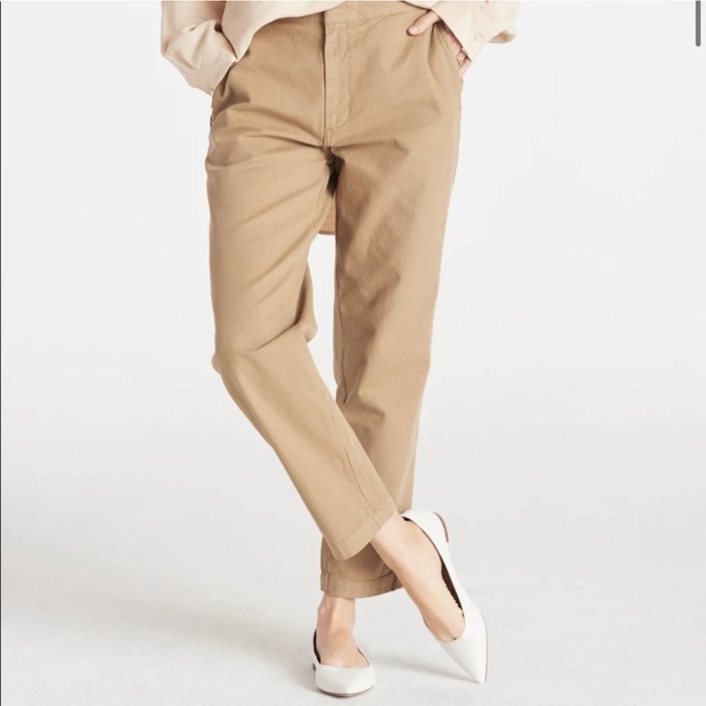CQY Miller Khaki Green Cropped Wide Leg Chino Casual Pants 26